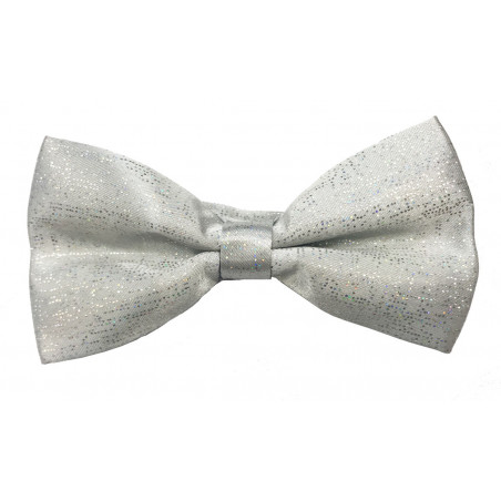 Noeud lurex gris perle