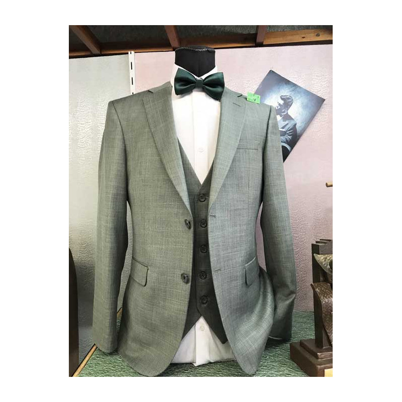 costume 3 pièces vert chiné