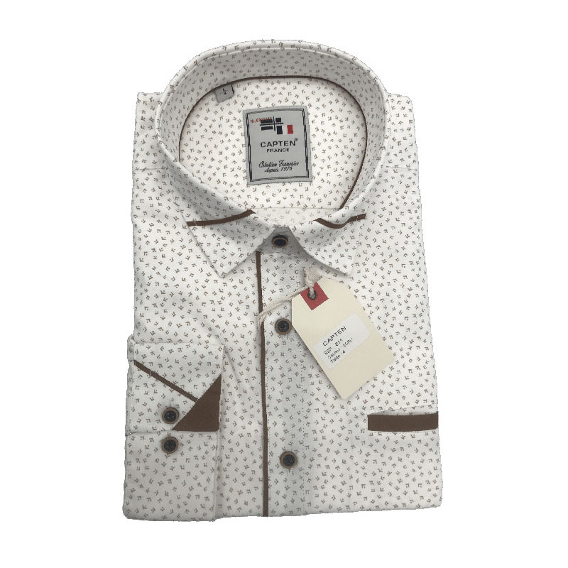 chemise blanche et marron