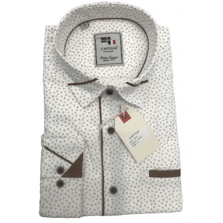 chemise blanche et marron