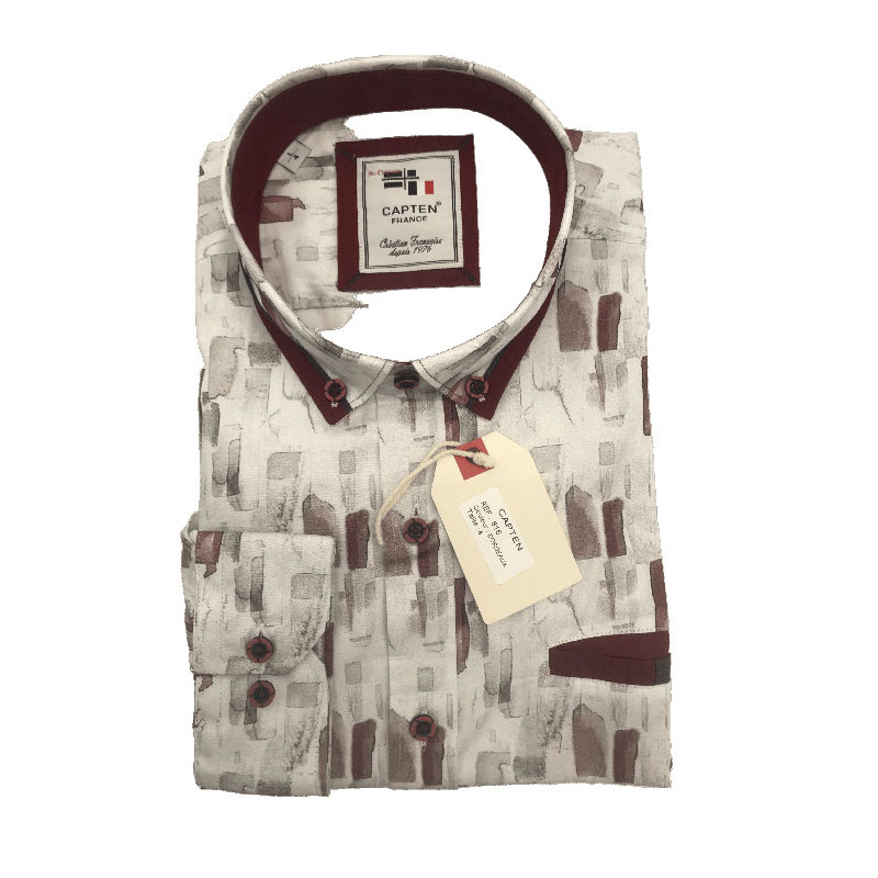 chemise Blanche et Bordeau