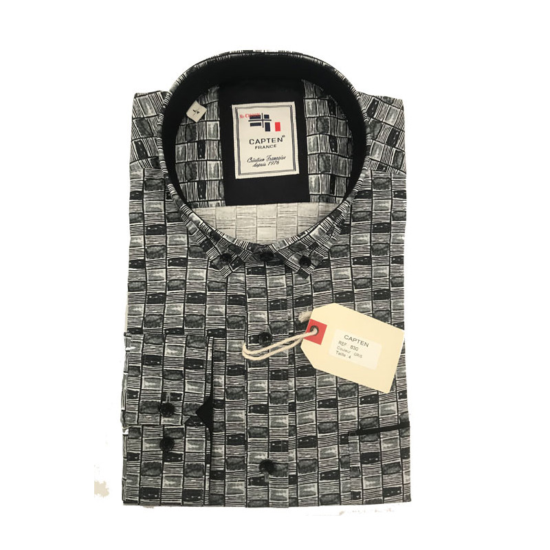 chemise ML fantaisie Gris