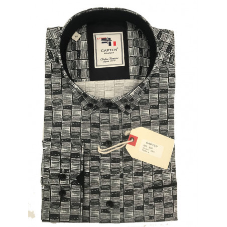 chemise ML fantaisie Gris