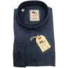 chemise ML fantaisie bleu marine